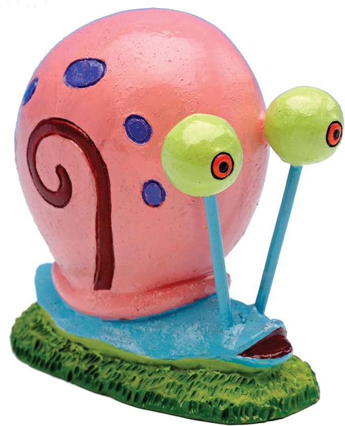Penn-Plax Spongebob Gary, Mini - Officially Licensed Aquarium Decoration - Durable Resin Aquarium Ornament for Betta Bowls and Small Fish Tanks - Safe for Freshwater & Saltwater - Multicolor, 2 Inch