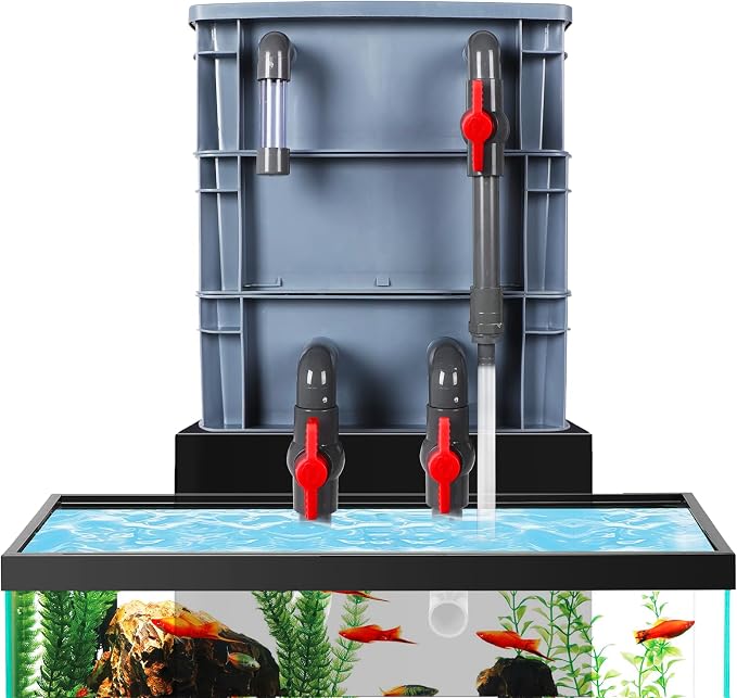 3-Layer Aquarium Filter Box, Fish Tank Filtration & Circulation System for 20–70 Gallon Tanks