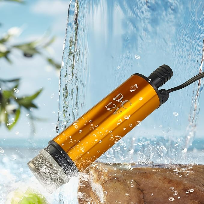 12V 80W Submersible Transfer Pump Water Diesel Oil for Auto Marine Farm | Eelectric transfer pump, 8A current, handles water,ideal for automotive, marine, agricultural irrigation and more
