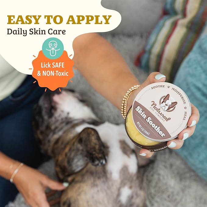 Natural Dog Company Skin Soother Balm, Protects from Hot Spots, Itching and Irritation Relief, Allergy Dog Lotion, Dog Moisturizer & Rash Cream with Coconut Oil & Vitamin E for Pets, 1 oz Tin