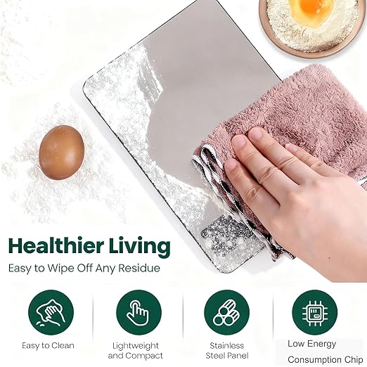 Digital Pet & Kitchen Scale 15kg/33lb, Stainless Steel Platform Food Scale with High Precision 1g/0.04oz, Gram Ounces Conversion, LCD Display, Easy Clean for Cooking Baking Shipping & Pet Weight