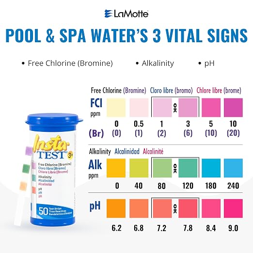 Lamotte Insta Test 3 Swimming pool Test Strips, 50 Strips
