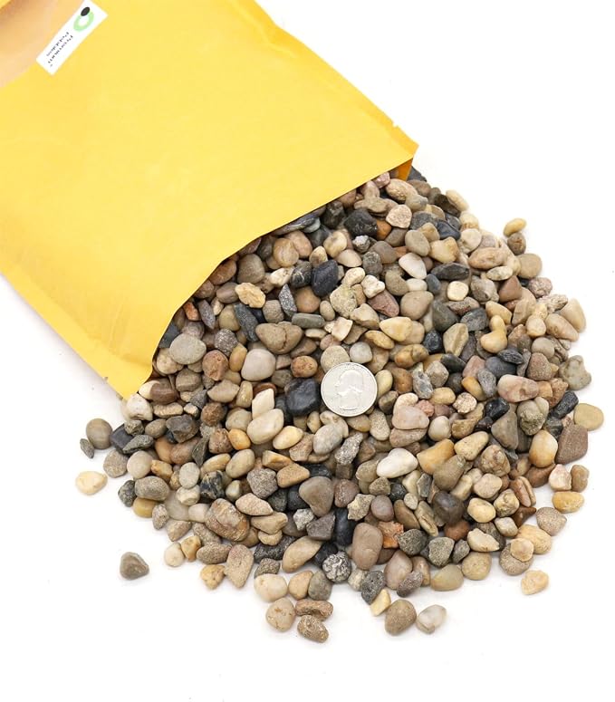 Mixed Color Rocks for Plants & Planters, Decorative Pebbles, 1/5", 10 lb