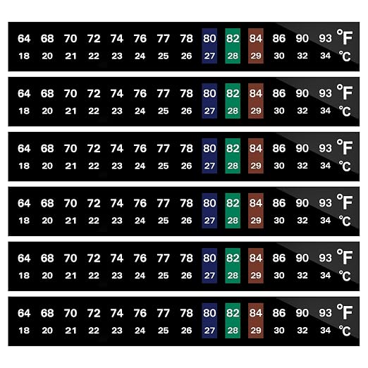AQUANEAT 6 PCS Aquarium Thermometer Strips, Fish Tank Thermometer Sticker, Terrarium Water Temperature Test (0.71" x 5.13")