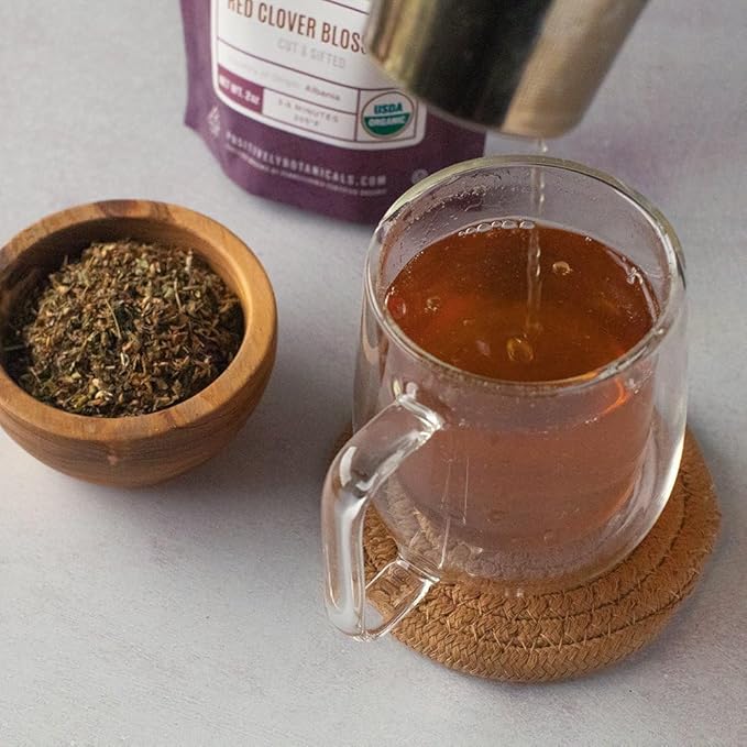 Organic Positively Botanicals Company, Red Clover Blossoms, Herbal Tea Loose Leaf Botanical, 16 Ounce