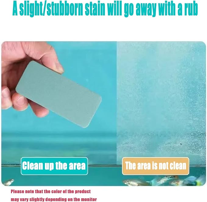 3 Packs Aquarium Limescale Remover, Fish Tank Glass Scraper & Sponge | Dual-Action Fish Tank Glass Scraper & Sponge, Handheld Non-Scratch Cleaning Pad for Small Glass Aquarium Maintenance
