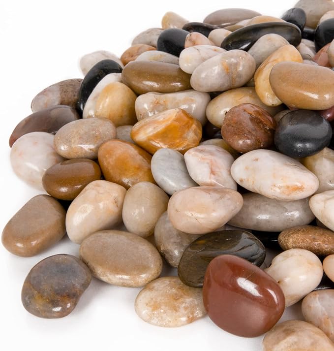 GASPRO 8-lb Natural River Rocks for Landscaping, Decorative Rocks for Potted Plants and Aquariums, Polished River Stones for Indoor & Outdoor Decor, 1 to 1 3/4 Inches