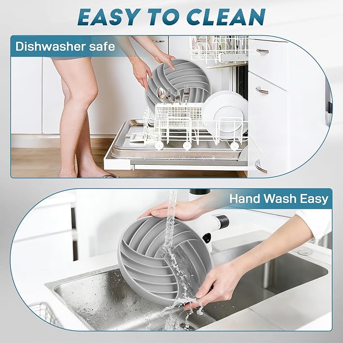 Silicone Slow Feeder Bowls for Dogs and Cats - Wet Food, Suction Cups, Interactive, Reduces Boredom, Anxiety, Anti-Choking, Non-Slip Design (Gray)