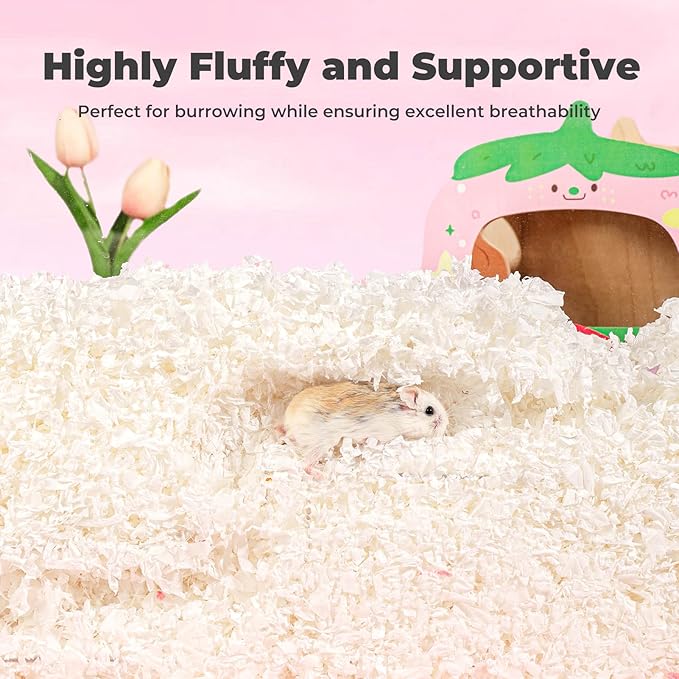 mini&moe Hamster Bedding: Dust-Free and Odor Control Moisture Absorbent Natural Paper Small Pet Bedding - for Guinea Pigs, Hamsters, and Rabbits, 12 Liters