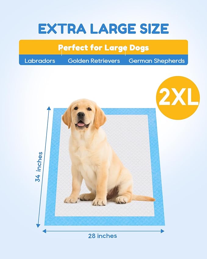 30 Count-30" x 36" XXL Puppy Pads, Extra Large Pee Pads for Dogs, Super Absorbent Disposable Dog Training Pads, Quick Drying, Leak-Proof, Ultra Thick Potty Pads for Dogs, Puppies, Doggie, Cats