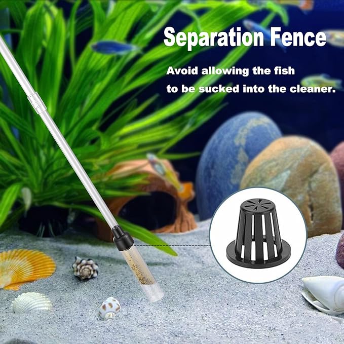 Carefree Fish Aquarium Gravel Cleaner 6Ft Hose Fish Tank Water Changer Sand Vacuum Silicone Airbag Adjustable Length ABS(for 5~20Gal Tank) 2026 New Upgrade Version
