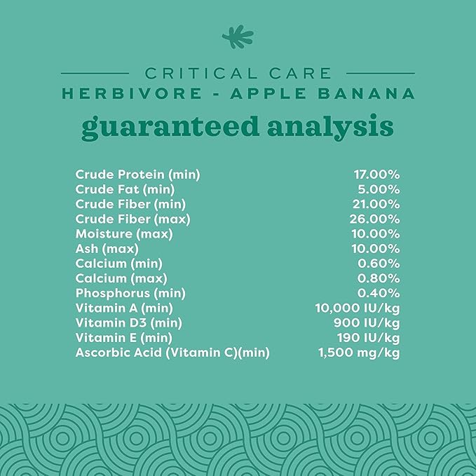 Oxbow Critical Care Herbivore Assist Feeding Formula for Rabbits & Guinea Pigs, High Fiber Timothy Hay Recovery Food, Natural Apple Banana Flavor, Vet Recommended Emergency Nutrition, 141g 3 Pack