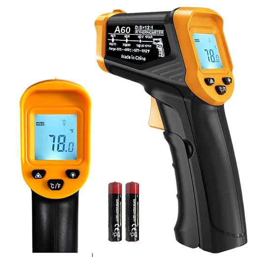 Digital Infrared Thermometer Gun for Cooking,BBQ,Pizza Oven,Ir Thermometer,-58℉~1112℉(-50℃~600℃) Handheld Non Contact Heat Laser Temperature Gun (Not for Human)