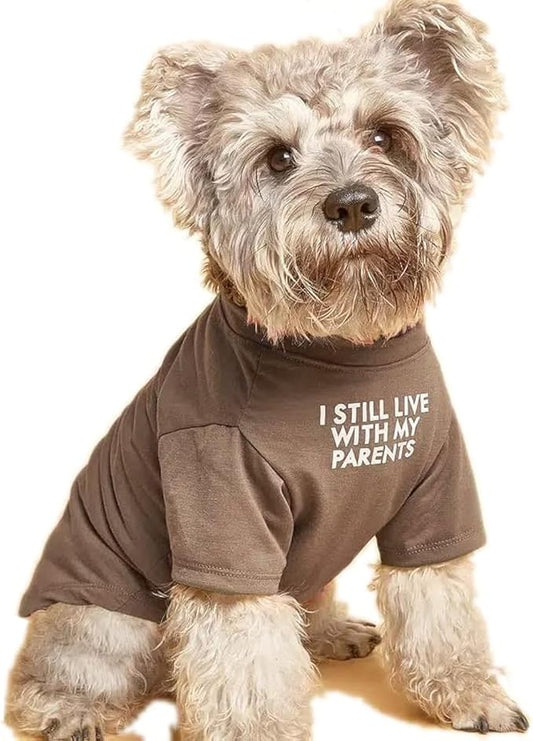 Cute Dog Clothes,Dog T Shirt for Medium and Small Girl Boy Puppy.Breathable Soft Pet Costume for Pet Cats,Pet Pullover Jumper,Cat Clothes (M-(7~11lb), Chest~16", Khaki)