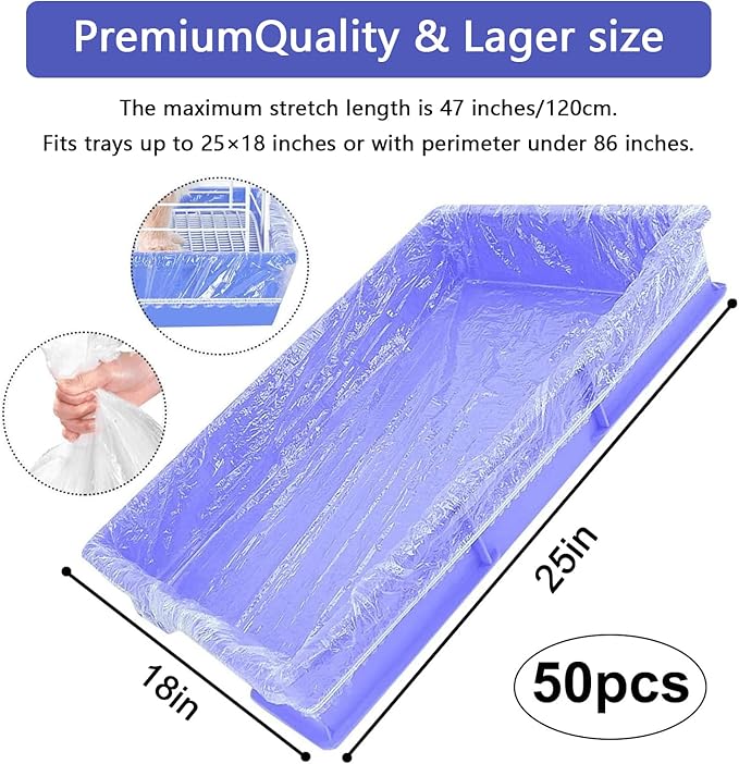 upcessory 50 pcs Disposable Cage Liners, Clear Plastic Rabbit Cage Liner Bag, Universal Toilet Film for Bunny, Hamster, Totoro, Hedgehog, Guinea Pig and Small Animals.