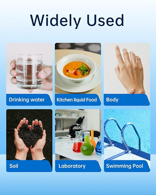 LOHAND pH Test Strips, 100 Strips, 0-14 Range Universal pH Paper | Fast & Convenient, Rapid Test for Drinking Water, Food Liquid, Pool, Soil Liquid, Brewing, Urine, Saliva, Home Usage Water