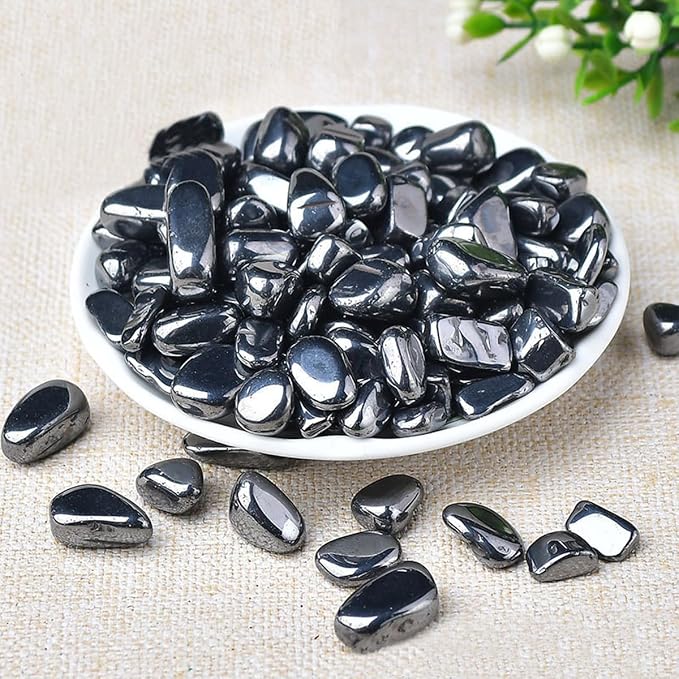 Erliway 100g Natural Terahertz Crystal Chips 7-9mm Tumbled Stones | Small Crushed Crystal Stone, Polished Crystals Chips for Fish Tank, Healing Tumbled Rocks for Reiki Jewelry Making Home Décor