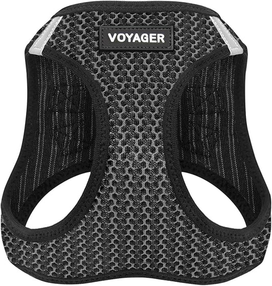 Best Pet Supplies Voyager Step-in Air Harness - All Weather Mesh, Reflective, No Pull Harness for Dogs, Cats - Secure with Hook & Loop Fastener, Buckle, Double D-Rings - Gray 2-Tone, XL