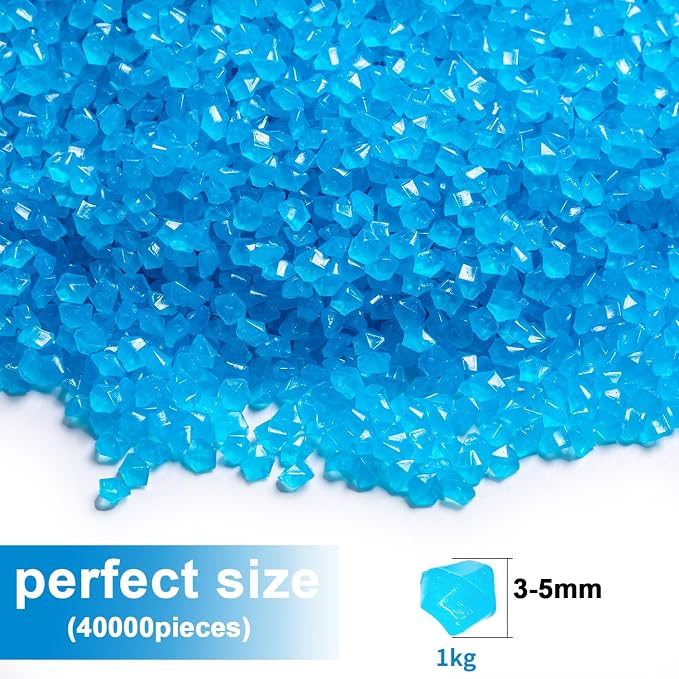 40000 Pcs 3-5mm Glow in The Dark Rocks Pebbles for Fish Tank Sand Aquarium Luminous Gravel Bulk Craft Landscaping Glow Stone for Potted Succulent Decor Fairy Garden, 2.2 Lb/ 1 kg(Dark Blue)