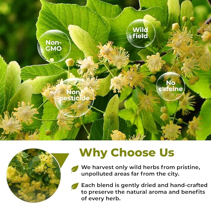 1.8 oz. Linden Tea Loose Leaf Te De Tilo Dried Linden Blossom Herb (Tilia Cordata) - 50g Tea Herbal Lipa Tila