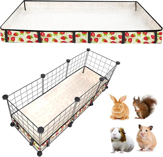 Guinea Pig Cage Liner，Washable Waterproof Oxford Cloth Cage Liners for Small Animals,Hamster Chinchilla Hedgehog Rabbit and Other Small Animals Not Include Cage (12x36 inches)