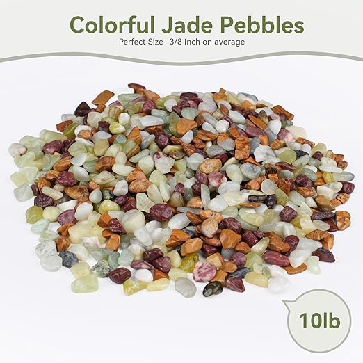 Pulovin 10 lbs Pebbles for Indoor Plants, Succulent Rocks, 3/8" Polished Pebbles for Bamboo, Vase, Terrarium, Natural Decorative Small River Rocks for Crafts, Cactus, Outdoor Garden Landscaping