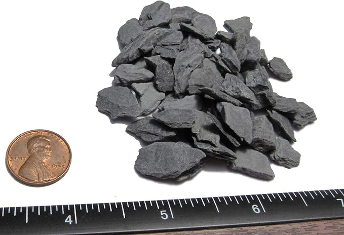 Natural Slate Stone - 1/4 to 1/2 inch Slate Gravel for Aquascaping Aquariums, Miniature or Fairy Garden, Aquarium, Model Railroad & Wargaming (1)