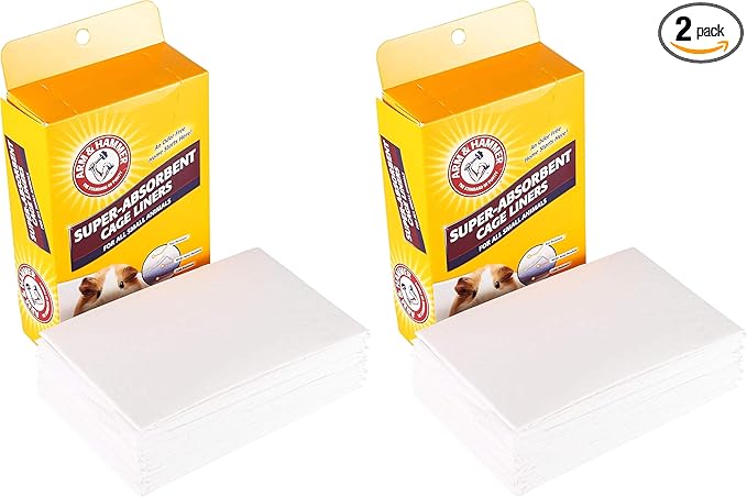 Arm & Hammer for Pets Super Absorbent Cage Liners for Guinea Pigs,Hamsters,Rabbits & All Small Animals | Best Cage Liners-for Small Animals,Small-Animal Pet Products,7 Count (Pack of 2)