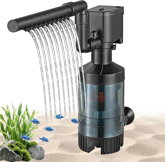 Carefree Fish Aquarium Sponge Filter Quiet with Fish Poops Collector Quiet for 3~8Gal Fish Tank for Saltwater and Freshwater