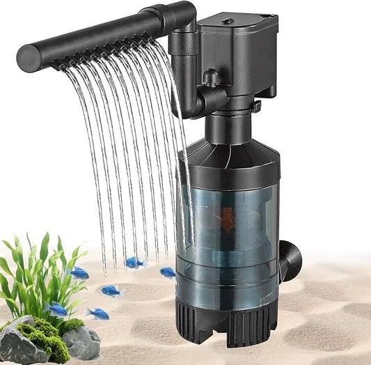 Carefree Fish Aquarium Sponge Filter Quiet with Fish Poops Collector Quiet for 3~8Gal Fish Tank for Saltwater and Freshwater