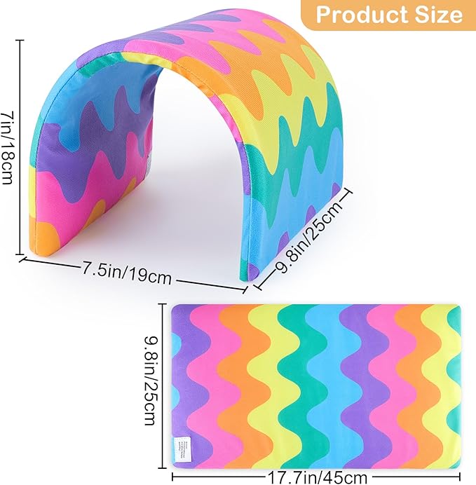 Bienbee Guinea Pig Tunnel, Guinea Pig Hideout, Washable Rabbit Tunnel and Bunny House, Rabbit Toys in Cages for Guinea Pig Bunny Rabbit Small Animal Rainbow Wave