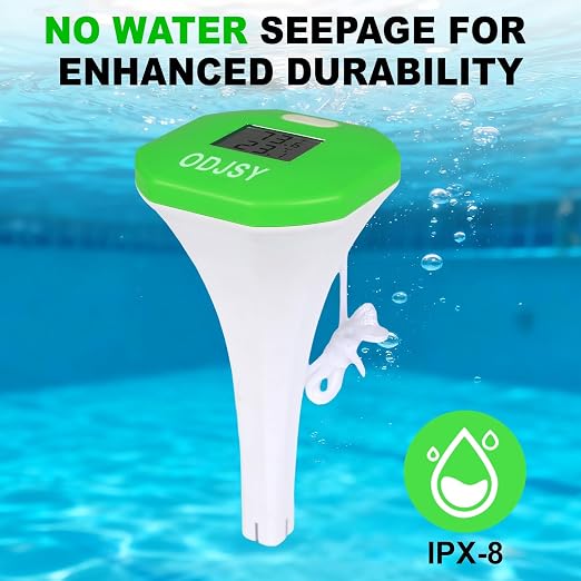 2026 Newly Wireless Pool Thermometer, Digital Water Temperature Tester with LCD Display for Swimming Pools, Spas, Hot Tubs & Aquariums (Green)