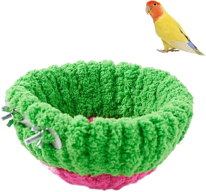 6.7in Plush Bird Nest for Cage, Warm & Comfortable Small Parrot Breeding Bed, Ideal for Budgies, Parakeets, Cockatiels, Lovebirds