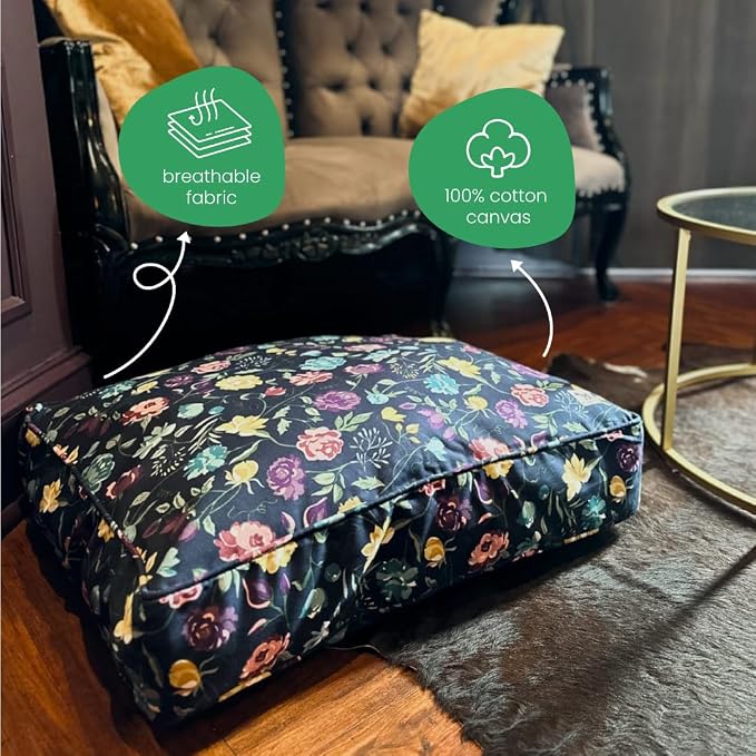 Molly Mutt Friday Morning Dog Bed Duvet Cover, GOTS-Certified 100% Organic Cotton Canvas Cover for Dog, Puppy, or Cat Bed, Durable, Washable, and Free of Harmful Chemicals, Huge, 36"x45"x5"