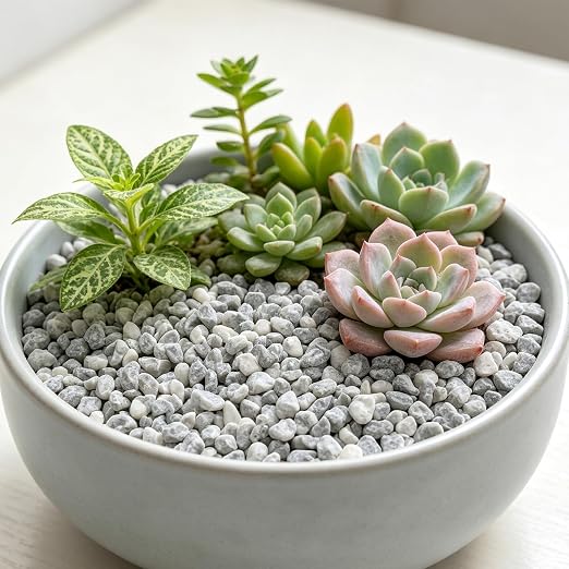 20lbs Natural Gravel Pebbles for Succulents and Cacti, 1/5 Inch Decorative River Stones – Perfect for Vases, Aquariums, Terrariums, and Outdoor Gardening, Mixed Colors (Grey, 20 Pounds)