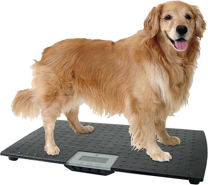 Redmon Digital Dog Scale for Large Pet & Animal with Non-Skid Mat, 225 Lb Capacity, Black - Portable Weighing Scale for Dogs, Puppies, Cats, and Livestock
