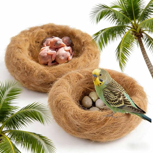 Bird Nesting Material,100% Natural Coconut Fiber Bird Nest Bedding, 3.7oz，Safe&Soft Nesting Supplies for Hummingbirds, Canaries, Parakeets, Wild Birds | for Bird Cages, Nest Boxes, Outdoor Bird Houses