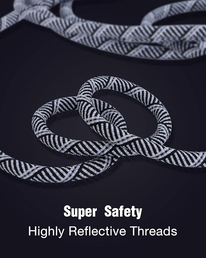 Long Dog Leash with Reflective Threads 15FT 20FT 30FT 50FT,Heavy Duty Bungee Dog Leashes for Small Medium Large Breed Dogs,Shock Absorbing Training Leash for Walking,Hunting,Camping&Yard