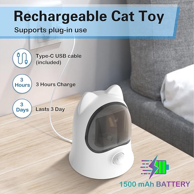 Muhhiba Cat Laser Toys for Indoor Cats, Random Trajectory Laser Cat Toy, Interactive Cat Toys for Bored Indoor Adult Cats/Kittens/Dogs