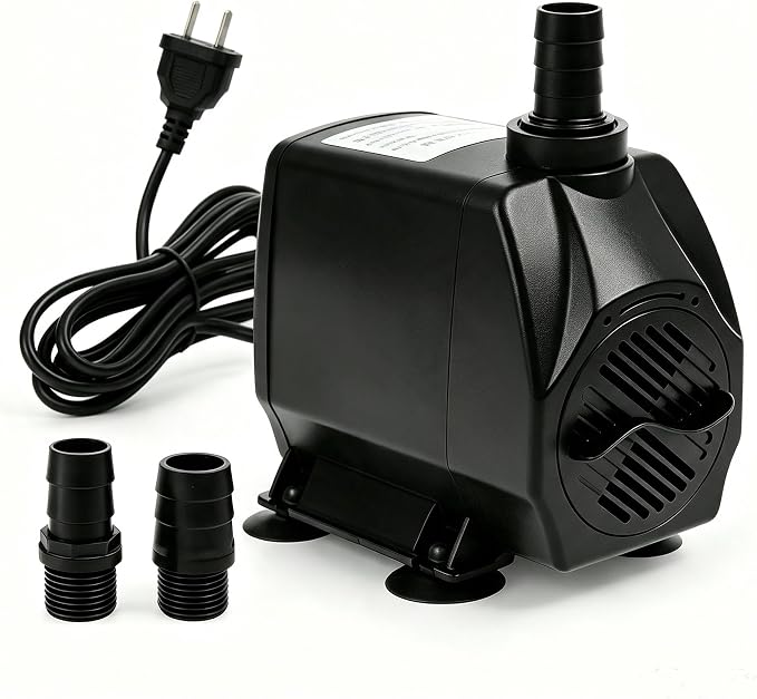 160GPH 10W Submersible Fountain Pump for Aquarium, Fountain &Tank | Ultra quiet, high lift, fully indoor & outdoor water pump waterproof submersible pump equipped with adjustable flow control.