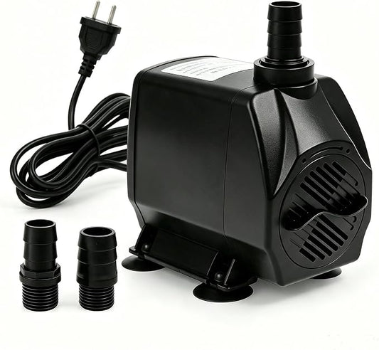 160GPH 10W Submersible Fountain Pump for Aquarium, Fountain &Tank | Ultra quiet, high lift, fully indoor & outdoor water pump waterproof submersible pump equipped with adjustable flow control.
