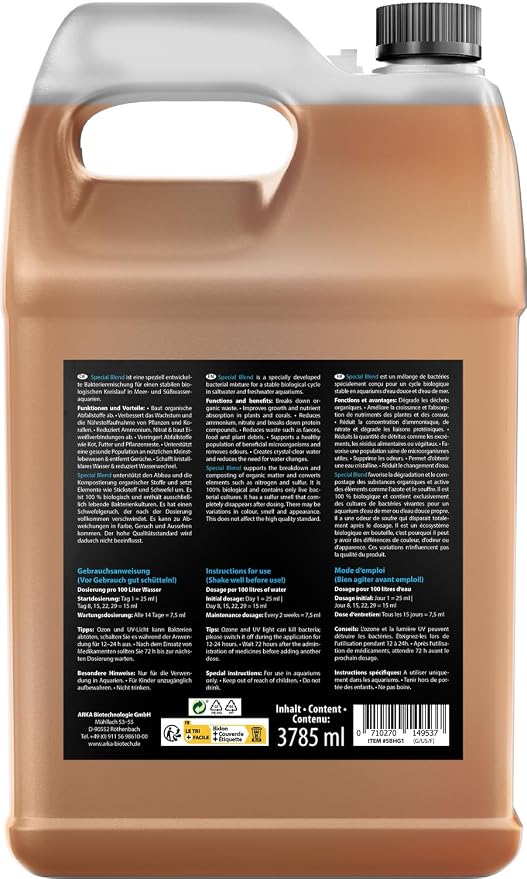 Microbe-Lift Special Blend Aquarium Water Care Treatment, Cleaner & Clarifier for Fresh and Saltwater Fish Tanks, Reduces Maintenance & Helps with Aquarium Algae Control and Odor, 1 Gallon (SBHG1)