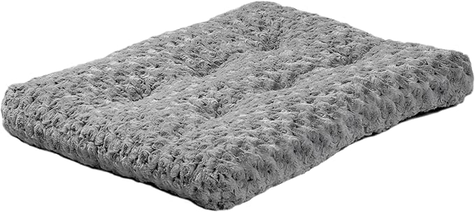 MidWest Homes for Pets XXS QuietTime Deluxe Gray Ombre Swirl Plush Pet Bed, Machine Washable, Non-Skid Bottom, Soft Crate Mat for 18-inch Crates
