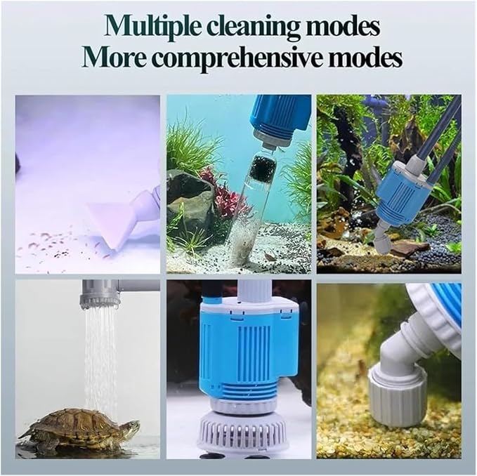 Electric Fish Tank Cleaner, Upgraded 6-in-1 Automatic Water Changer & Sand Washer, for Freshwater & Saltwater Fish Tank Cleaning