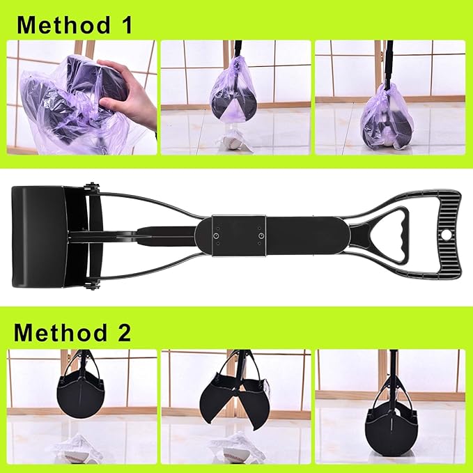 23.6‘’ Pooper Scooper, Foldable Pooper Scooper for Large Medium Dogs, Poop Pick Up Tool for Yard, Lawns, Grass