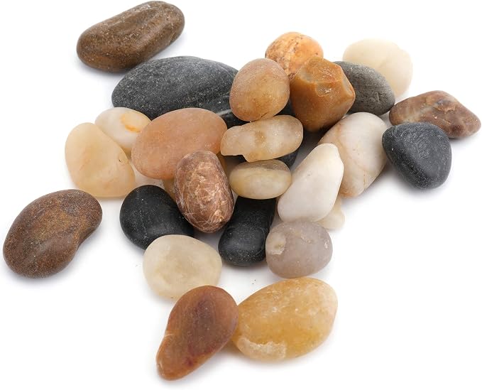 WUWEOT 12 Pounds Decorative Small Pebbles, Natural Gravel Mixed Color Stones for Fresh Water Fish Animal Plant Aquariums, Landscaping, Home Decor etc (0.4"-0.8")