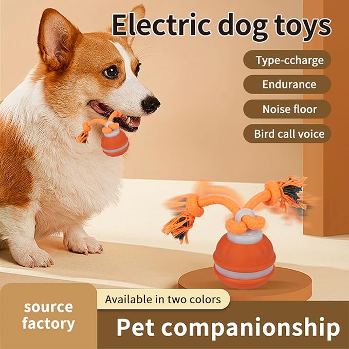 Interactive Dog Toys Dog Ball,Automatic Rolling and Bouncing Moving Dog Toy,Squeaky Rolling Balls with Flashing Light,USB Rechargeable Chew Toys for Puppy Small Dogs, Pet Ball to Keep Them Busy