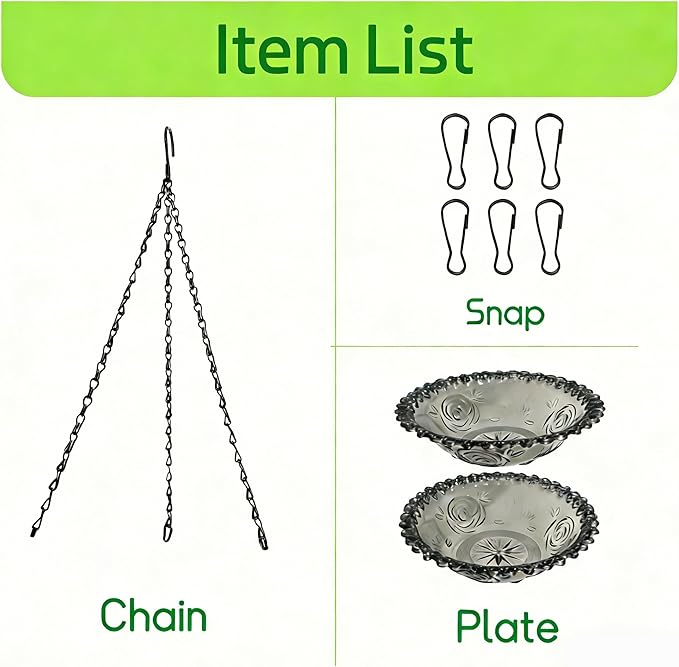 2-Tier Hanging Bird Feeder & Bird Bath, Gray Plastic Hanging Bird Bath for Outside, Outdoor Bird Water Bowl for Garden Yard Patio Decor