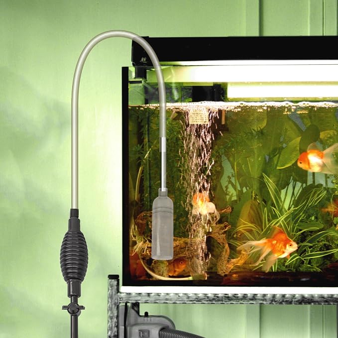 Fish Tank Cleaning Essentials: 8.5ft Aquarium Vacuum, Gravel Vacuum, and Siphon Pump for a Spotless Aquarium