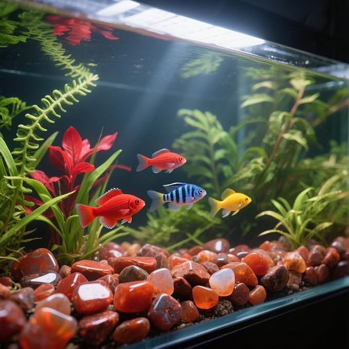 0.96LB Natural Pebbles Vase Filler Fish Tank Gravel Aquarium Decorative Crushed Stones Succulent Rocks Bulk Polished Irregular Shaped - Red